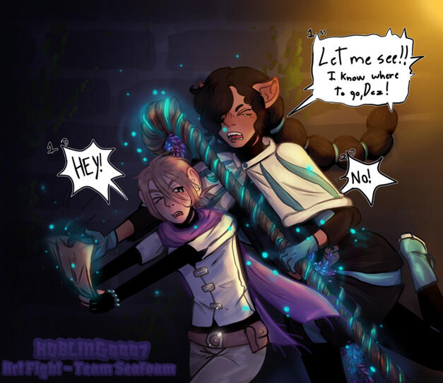 Art Fight attack, Vivi & Dez by Grissfirecracker