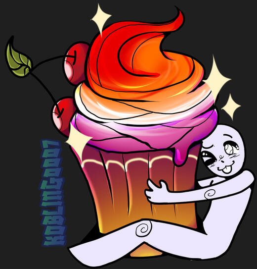 YCH Base, Pride Dessert, Cupcake Hug