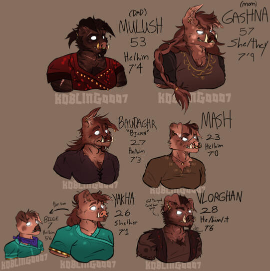 My OCs, Piglin family